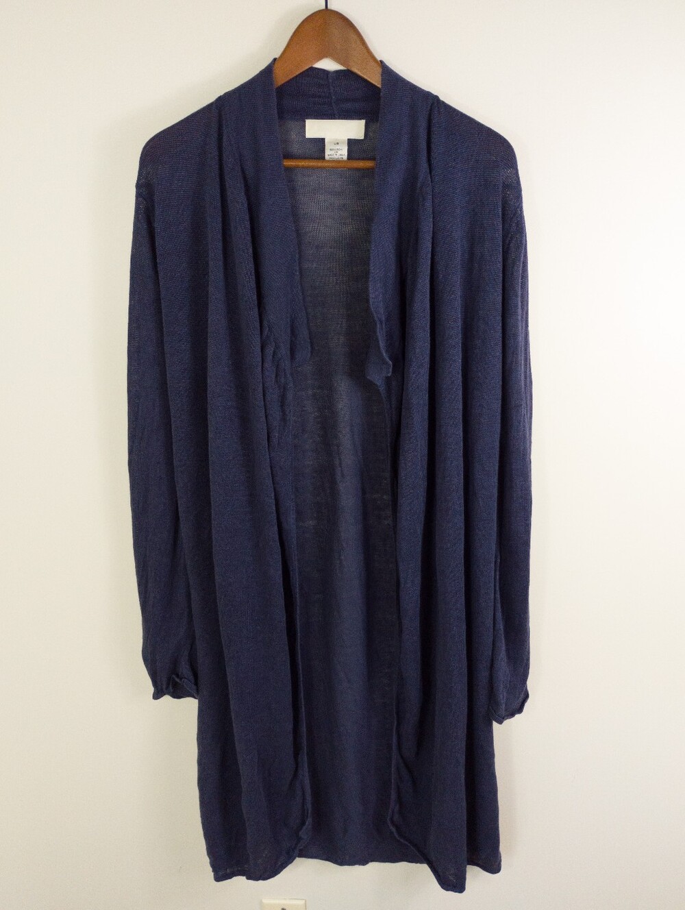Ronit Zilkha Linen Full Length Open Front Cardigan Size Large